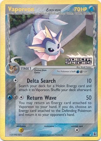 Vaporeon (18/113) (Delta Species) (Stamped) [EX: Delta Species] | Odin's Place