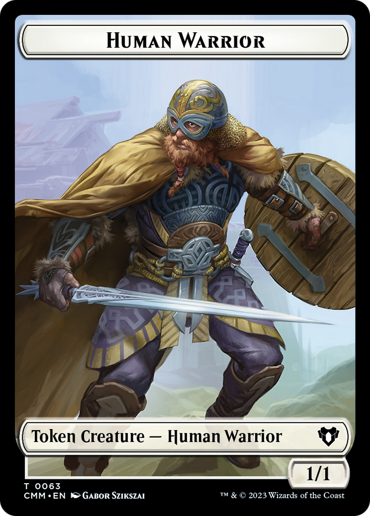 Human Warrior // Zombie Army Double-Sided Token [Commander Masters Tokens] | Odin's Place