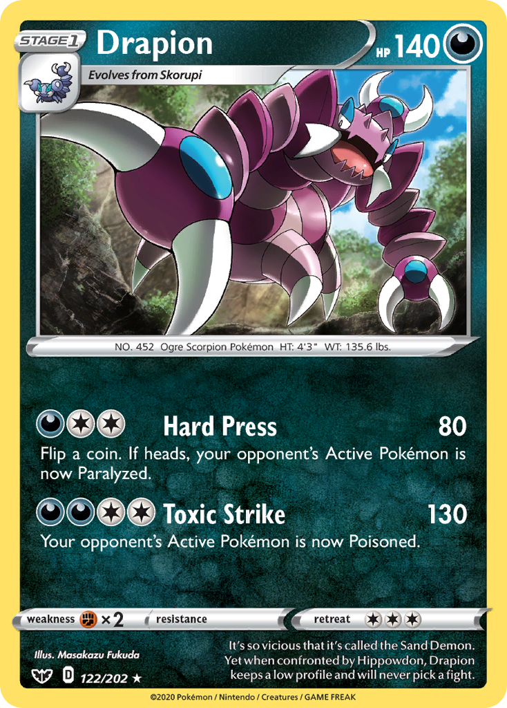 Drapion (122/202) [Sword & Shield: Base Set] | Odin's Place
