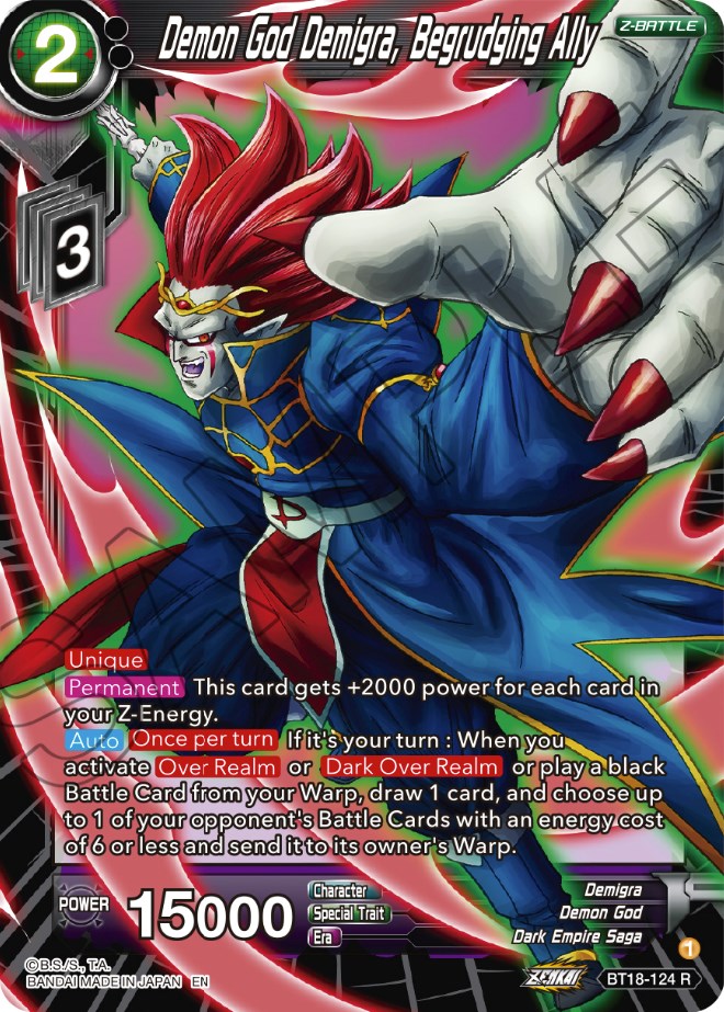 Demon God Demigra, Begrudging Ally (BT18-124) [Dawn of the Z-Legends] | Odin's Place