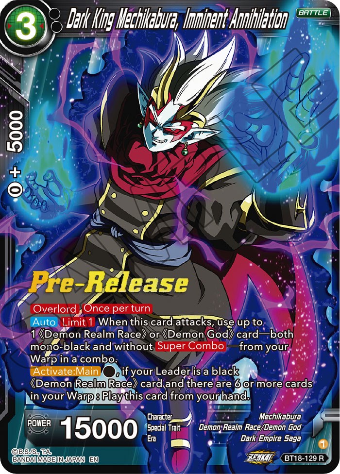 Dark King Mechikabura, Imminent Annihilation (BT18-129) [Dawn of the Z-Legends Prerelease Promos] | Odin's Place