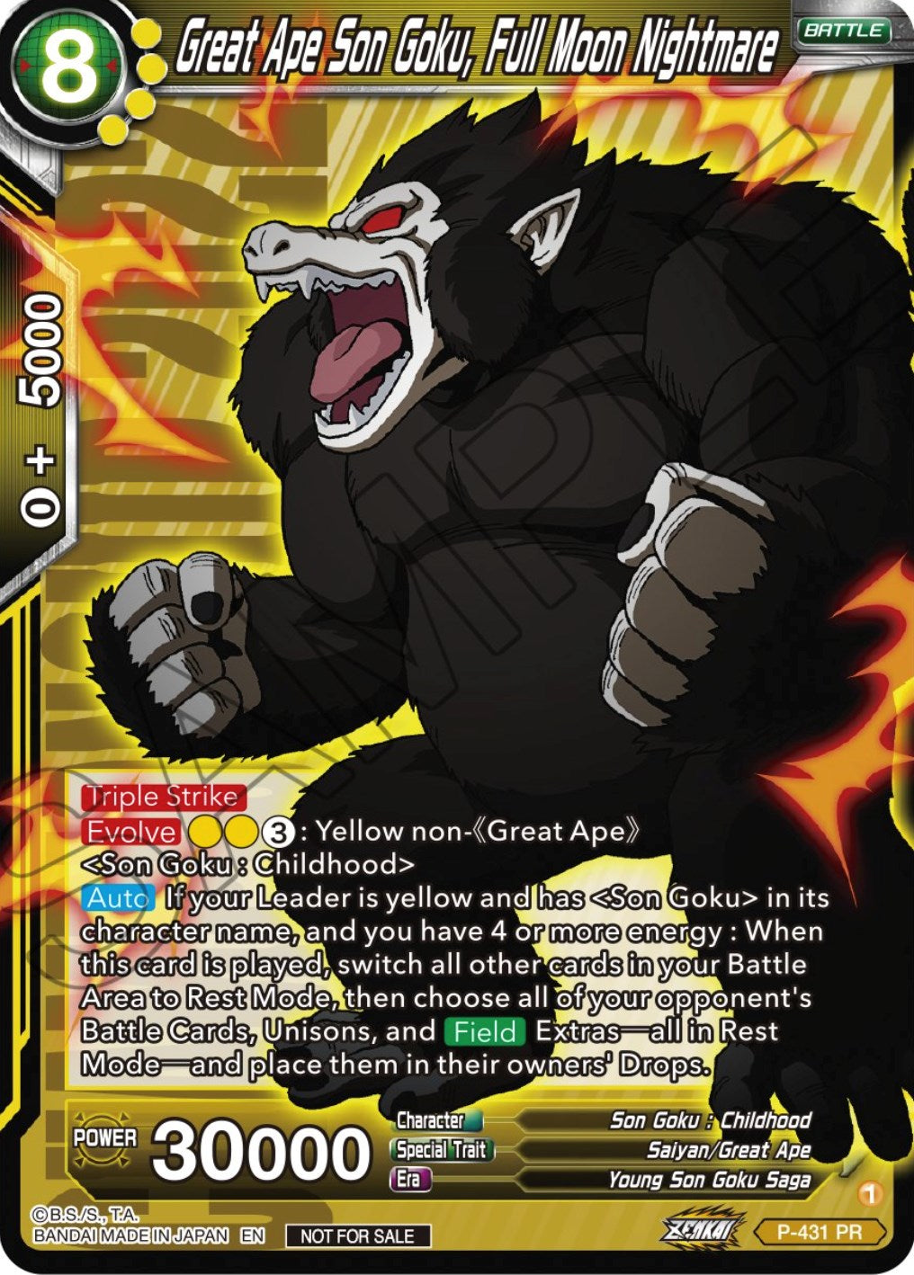 Great Ape Son Goku, Full Moon Nightmare (P-431) [Promotion Cards] | Odin's Place