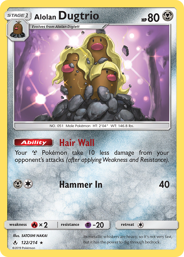Alolan Dugtrio (122/214) [Sun & Moon: Unbroken Bonds] | Odin's Place