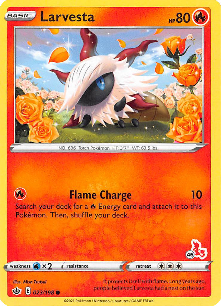 Larvesta (23/198) (Cinderace Stamp #46) [Battle Academy 2022] | Odin's Place
