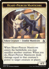 Heart-Piercer Manticore // Warrior Double-Sided Token [Amonkhet Tokens] | Odin's Place