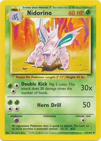 Nidorino (37/102) [Base Set Unlimited] | Odin's Place