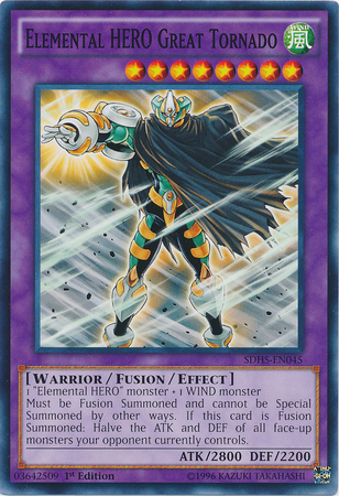 Elemental Hero Great Tornado [SDHS-EN045] Common | Odin's Place