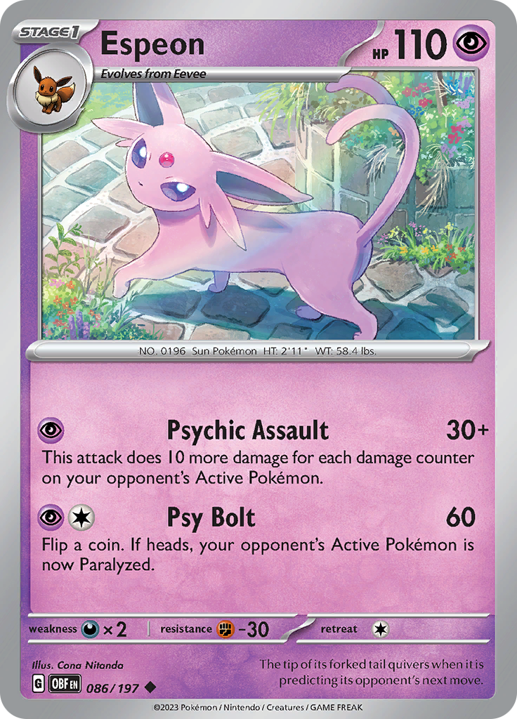 Espeon (086/197) [Scarlet & Violet: Obsidian Flames] | Odin's Place