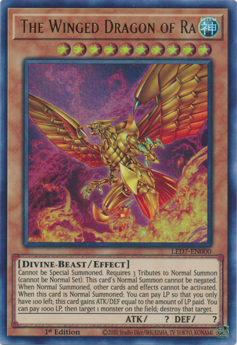 The Winged Dragon of Ra (Alternate Art) [LED7-EN000] Ultra Rare | Odin's Place
