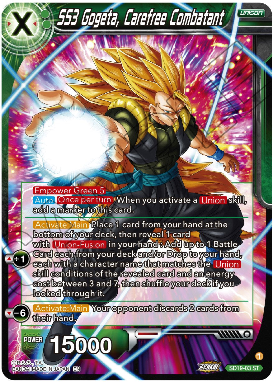 SS3 Gogeta, Carefree Combatant (SD19-03) [Dawn of the Z-Legends] | Odin's Place