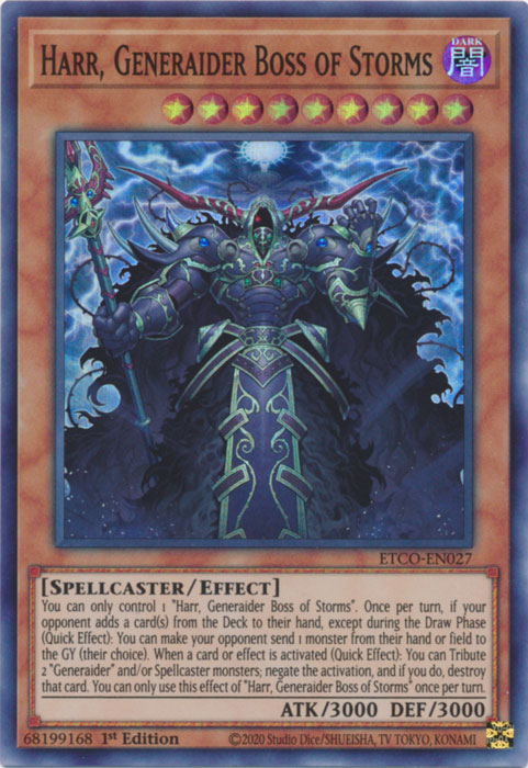 Harr, Generaider Boss of Storms [ETCO-EN027] Super Rare | Odin's Place