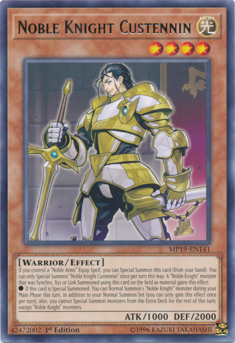 Noble Knight Custennin [MP19-EN141] Rare | Odin's Place