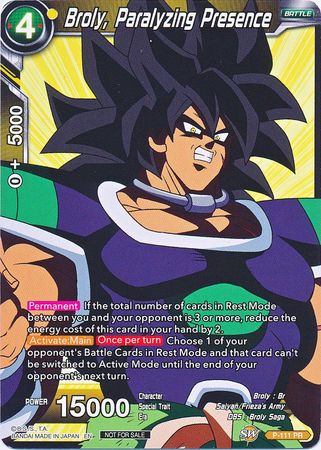 Broly, Paralyzing Presence (Broly Pack Vol. 3) (P-111) [Promotion Cards] | Odin's Place