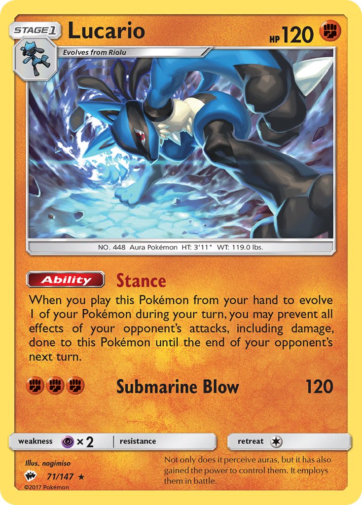 Lucario (71/147) (Theme Deck Exclusive) [Sun & Moon: Burning Shadows] | Odin's Place