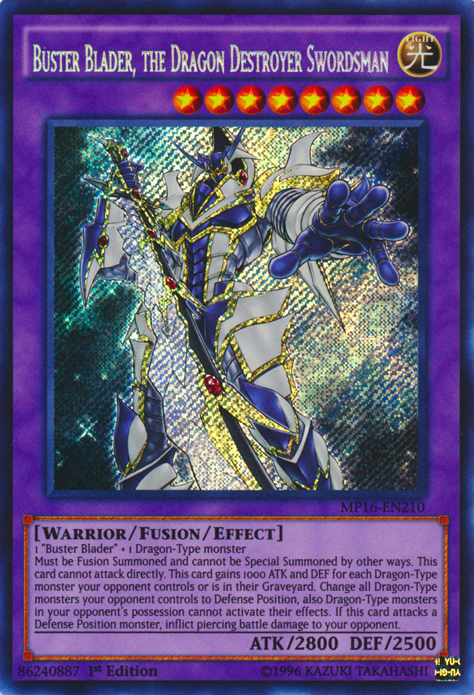 Buster Blader, the Dragon Destroyer Swordsman [MP16-EN210] Secret Rare | Odin's Place