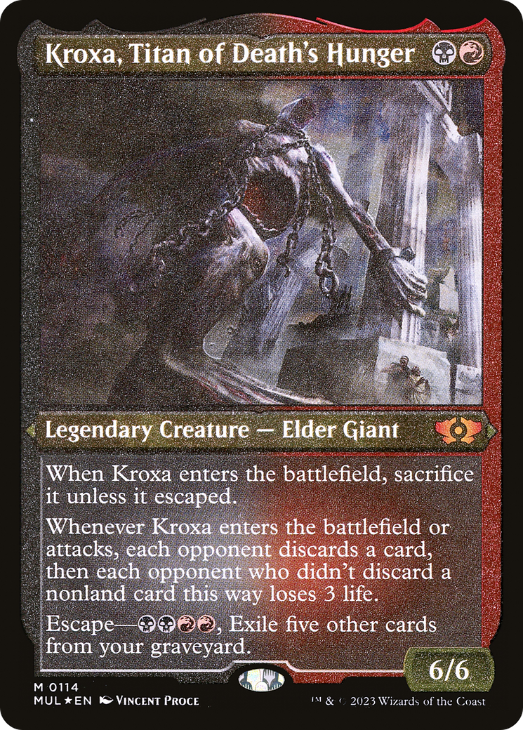 Kroxa, Titan of Death's Hunger (Foil Etched) [Multiverse Legends] | Odin's Place