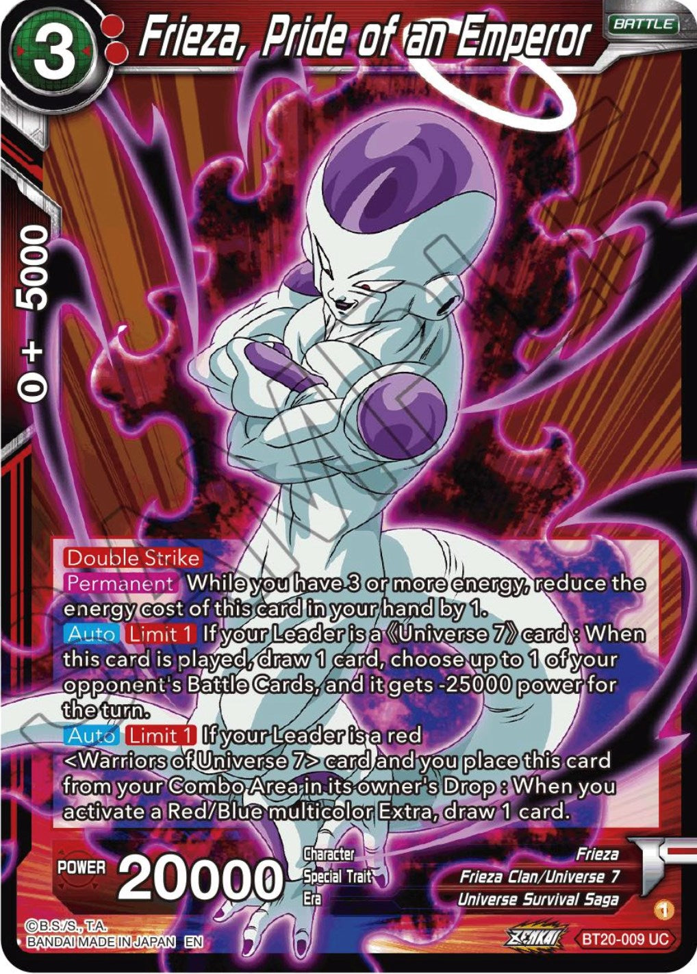 Frieza, Pride of an Emperor (BT20-009) [Power Absorbed] | Odin's Place