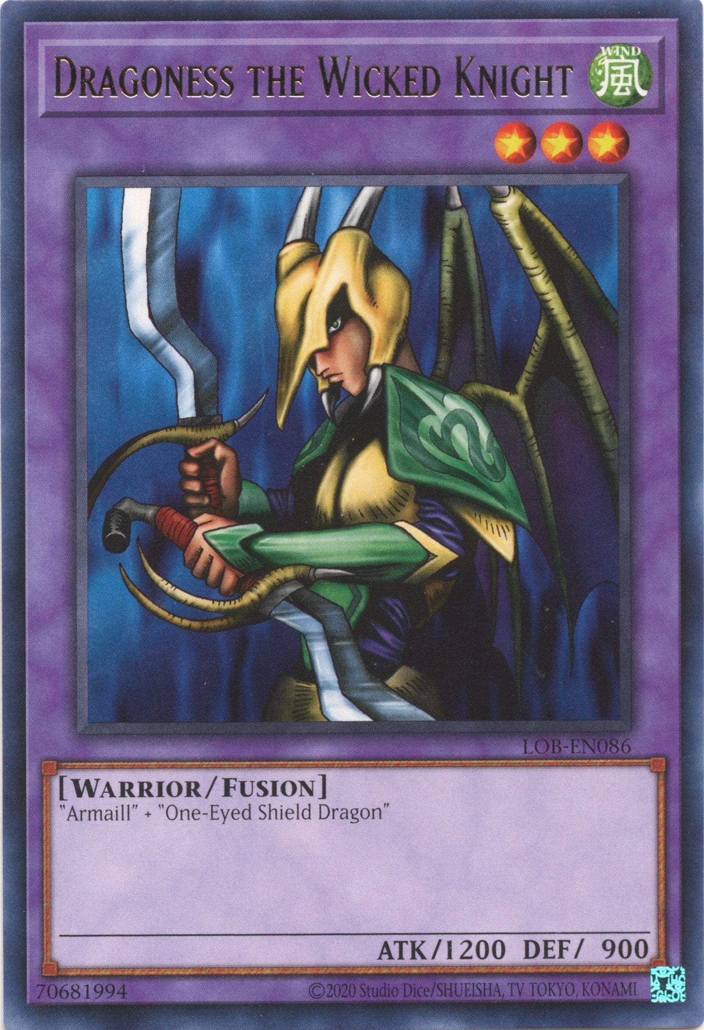 Dragoness the Wicked Knight (25th Anniversary) [LOB-EN086] Rare | Odin's Place