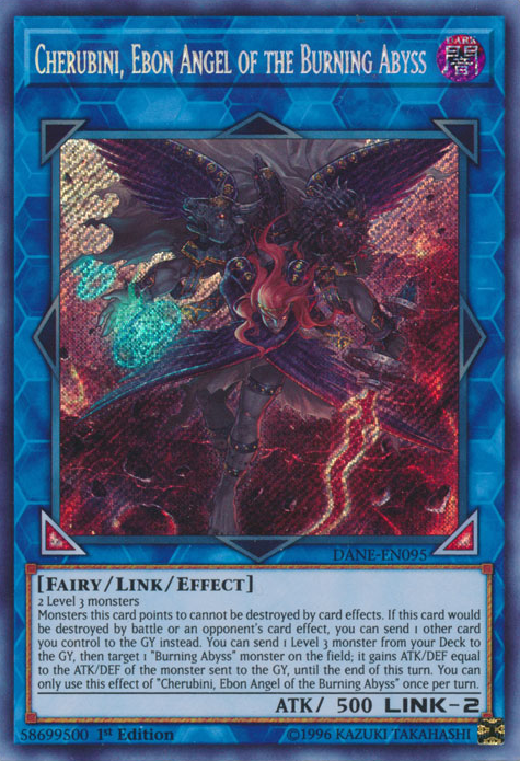 Cherubini, Ebon Angel of the Burning Abyss [DANE-EN095] Secret Rare | Odin's Place