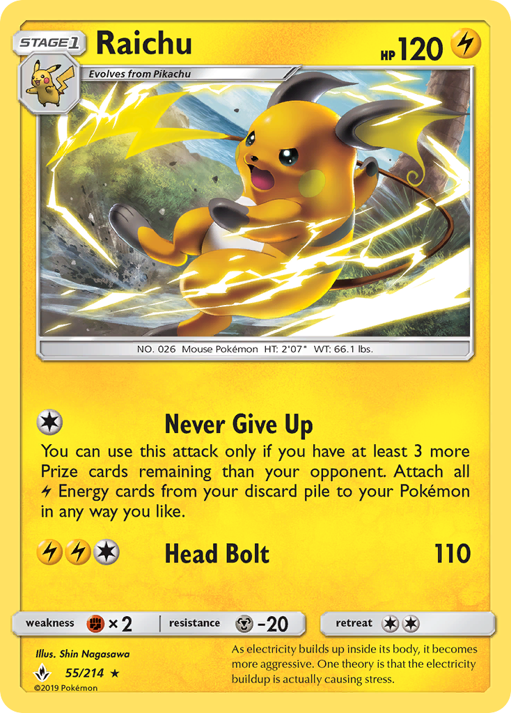 Raichu (55/214) [Sun & Moon: Unbroken Bonds] | Odin's Place