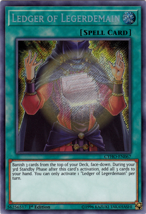Ledger of Legerdemain [CYHO-EN067] Secret Rare | Odin's Place