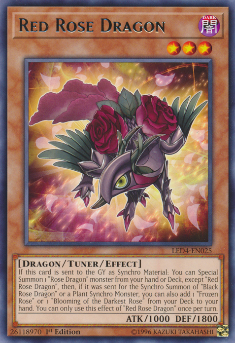 Red Rose Dragon [LED4-EN025] Rare | Odin's Place