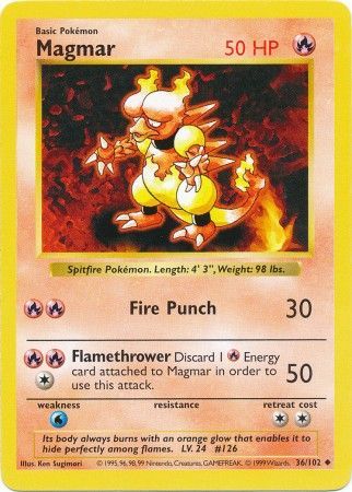 Magmar (36/102) [Base Set Shadowless Unlimited] | Odin's Place