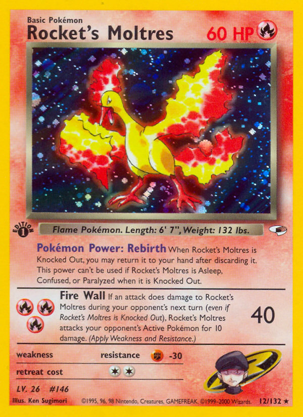Rocket's Moltres (12/132) [Gym Heroes 1st Edition] | Odin's Place
