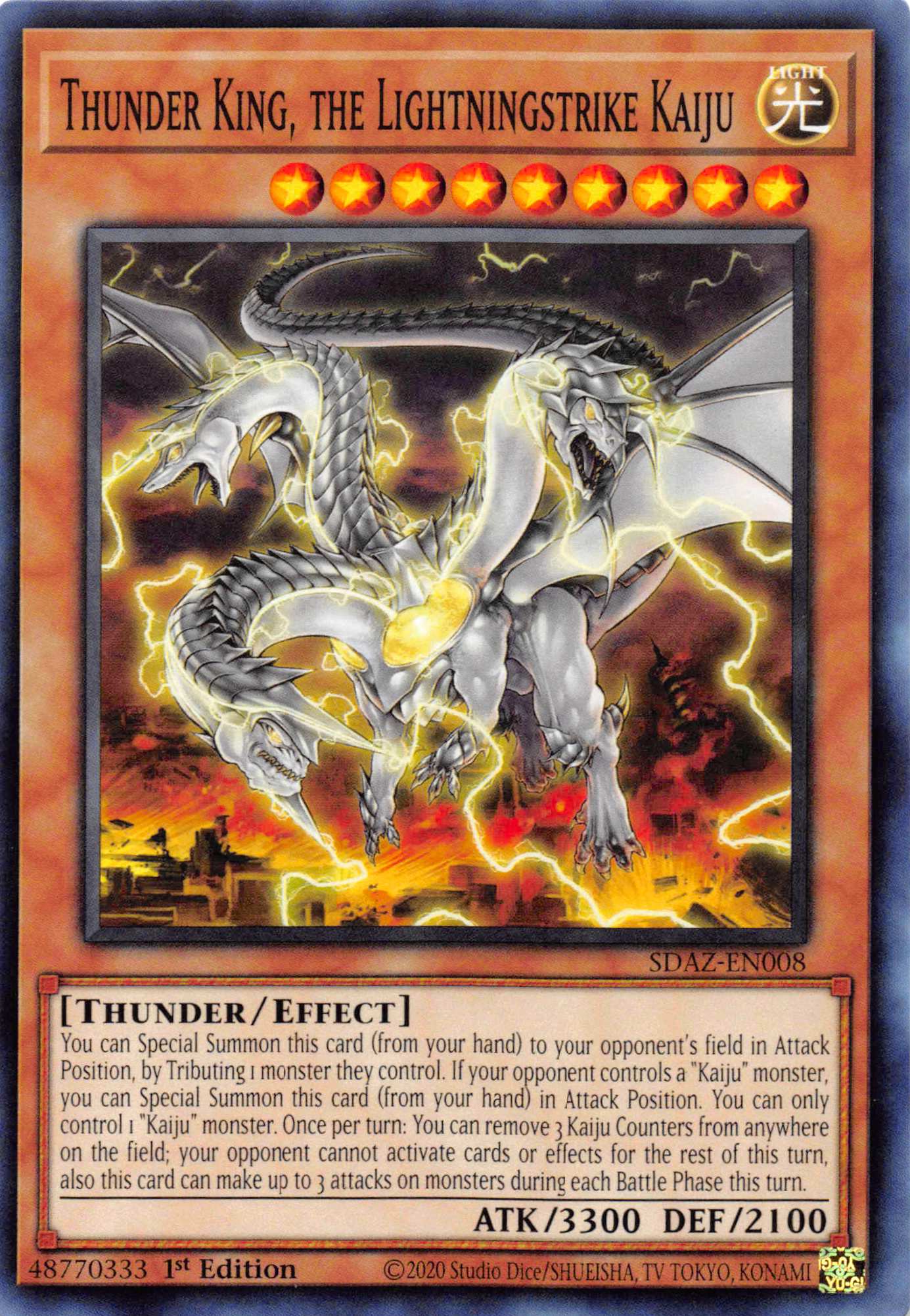Thunder King, the Lightningstrike Kaiju [SDAZ-EN008] Common | Odin's Place