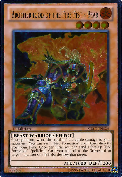 Brotherhood of the Fire Fist - Bear [CBLZ-EN024] Ultimate Rare | Odin's Place