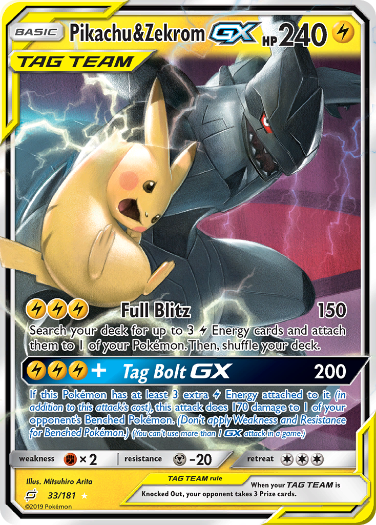 Pikachu & Zekrom GX (33/181) [Sun & Moon: Team Up] | Odin's Place