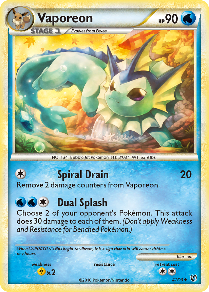 Vaporeon (41/90) [HeartGold & SoulSilver: Undaunted] | Odin's Place