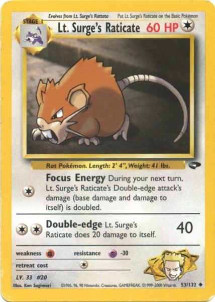 Lt. Surge's Raticate (53/132) [Gym Challenge Unlimited] | Odin's Place