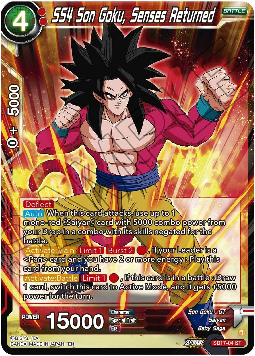 SS4 Son Goku, Senses Returned (SD17-04) [Dawn of the Z-Legends] | Odin's Place