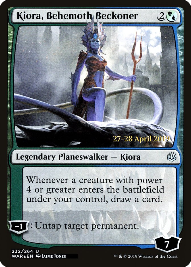 Kiora, Behemoth Beckoner (232) [War of the Spark Prerelease Promos] | Odin's Place