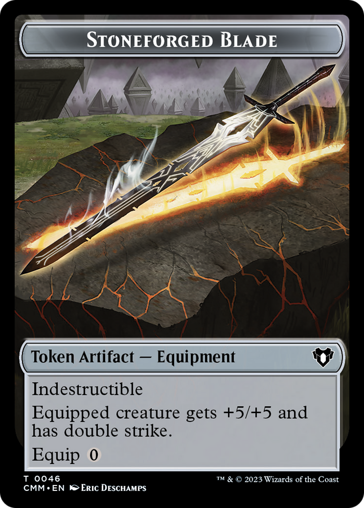 Stoneforged Blade Token [Commander Masters Tokens] | Odin's Place