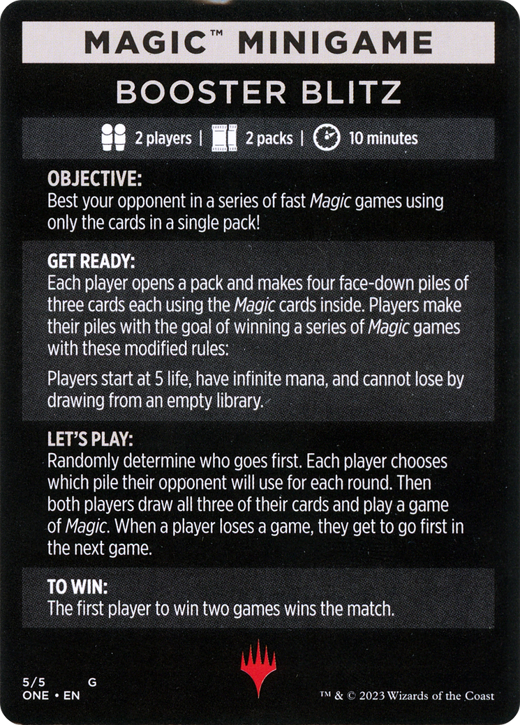 Booster Blitz (Magic Minigame) [Phyrexia: All Will Be One Minigame] | Odin's Place
