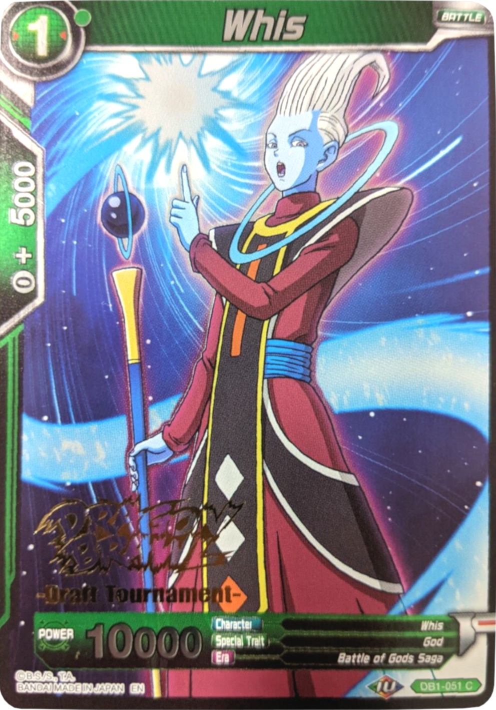 Whis (Dragon Brawl Draft Tournament Gold Stamped) (DB1-051) [Promotion Cards] | Odin's Place