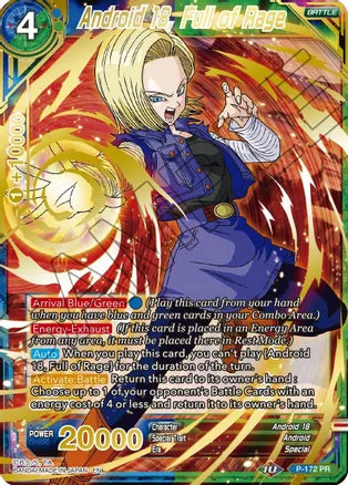 Android 18, Full of Rage (Gold Stamped) (P-172) [Mythic Booster] | Odin's Place