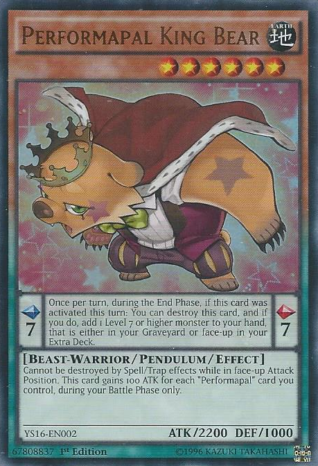 Performapal King Bear [YS16-EN002] Ultra Rare | Odin's Place