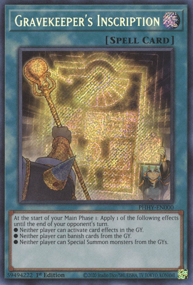 Gravekeeper's Inscription [PHHY-EN000] Secret Rare | Odin's Place