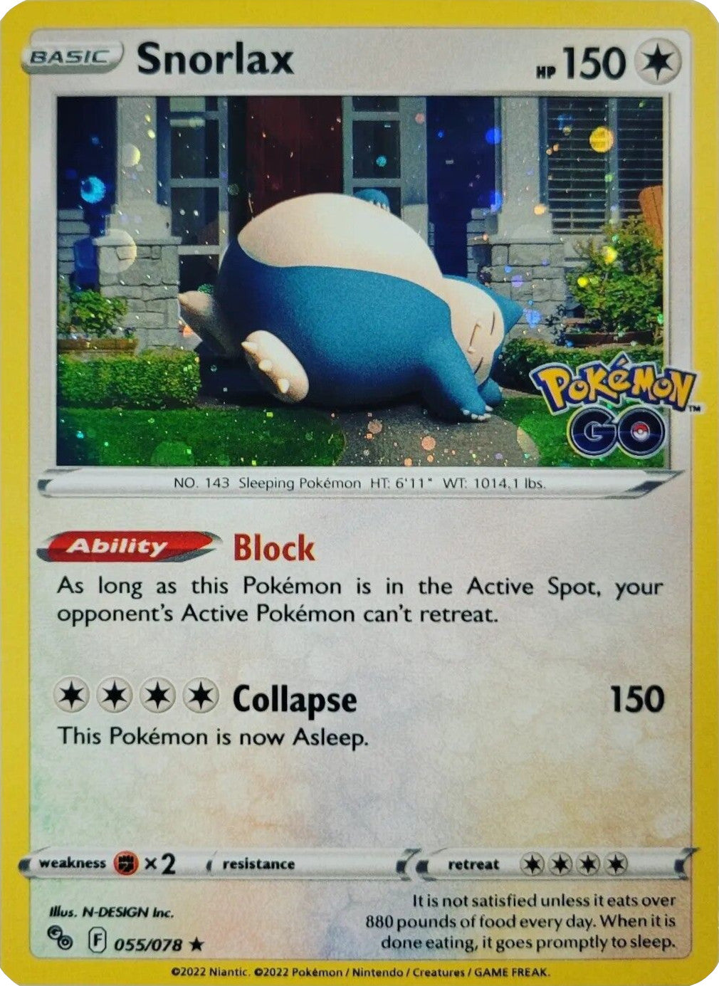 Snorlax (055/078) (Cosmos Holo) [Pokémon GO] | Odin's Place