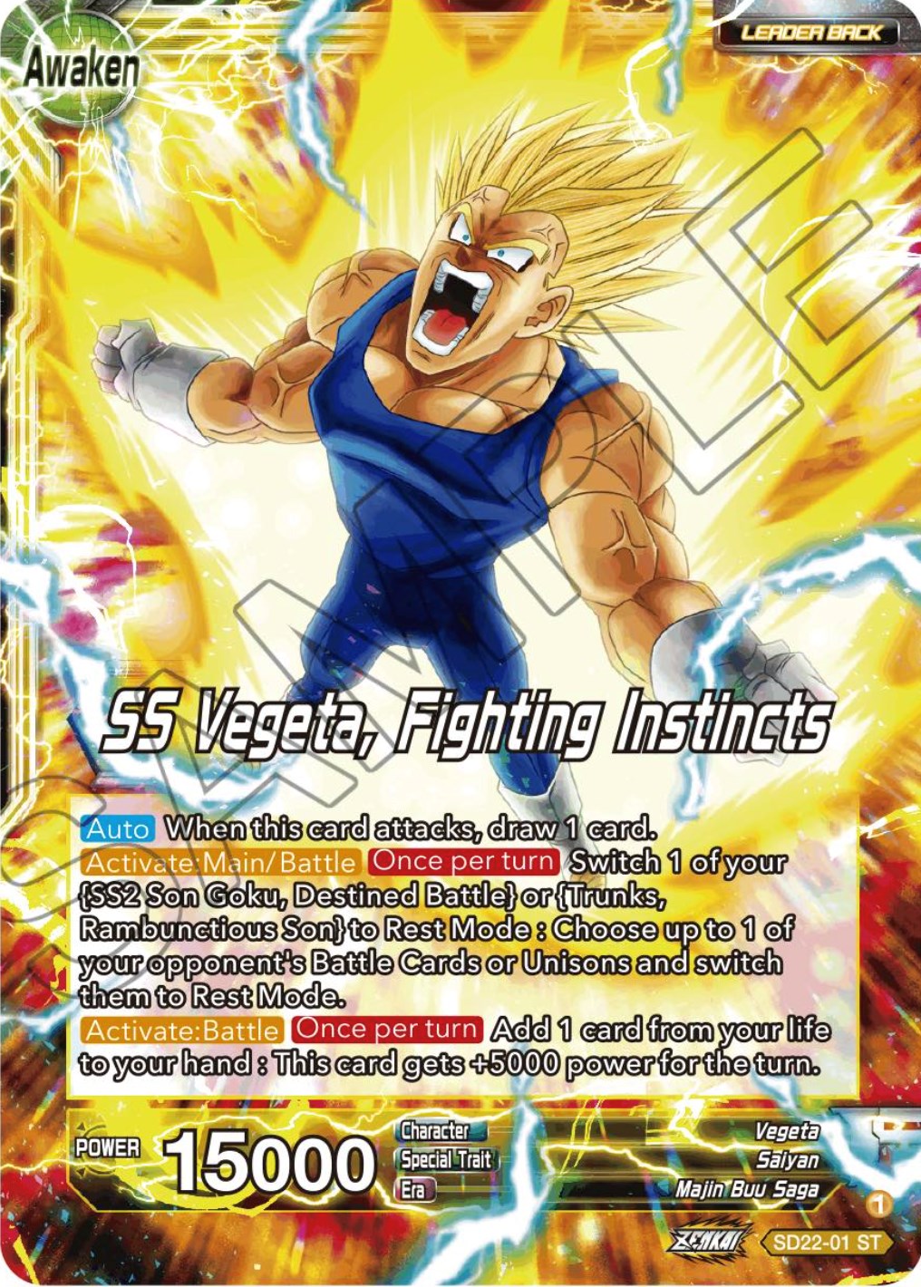 Vegeta // SS Vegeta, Fighting Instincts (Starter Deck Exclusive) (SD22-01) [Power Absorbed] | Odin's Place
