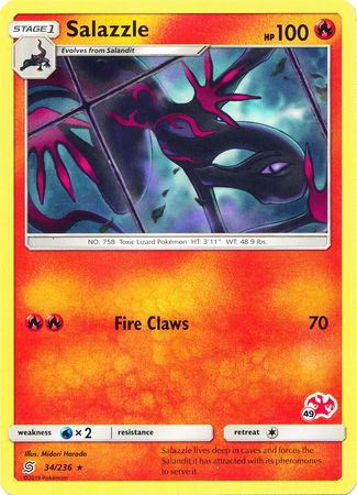 Salazzle (34/236) (Charizard Stamp #49) [Battle Academy 2020] | Odin's Place
