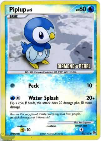Piplup (93/130) [Burger King Promos: 2008 Collection] | Odin's Place