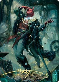 Tibalt, Cosmic Impostor Art Card (Gold-Stamped Signature) [Kaldheim Art Series] | Odin's Place