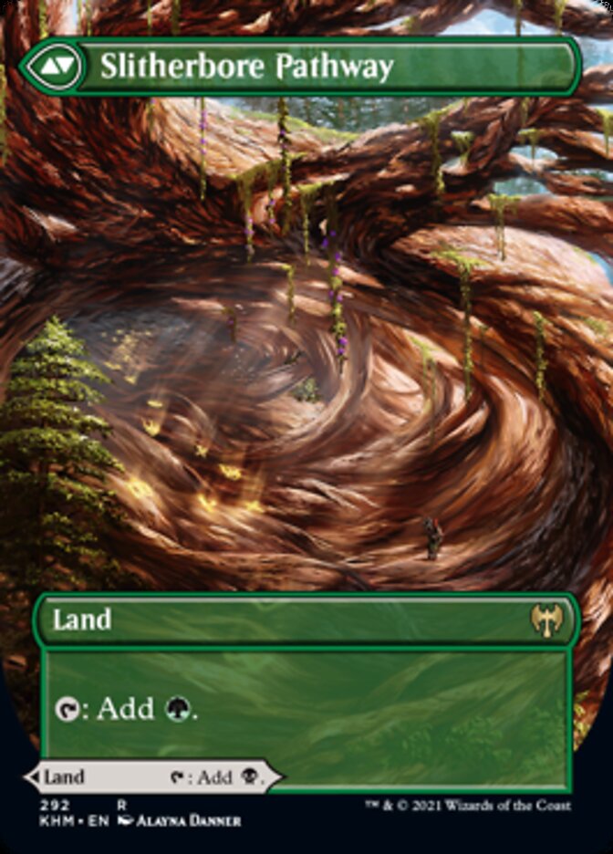 Darkbore Pathway // Slitherbore Pathway (Borderless Alternate Art) [Kaldheim] | Odin's Place