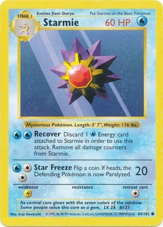 Starmie (64/102) [Base Set Shadowless Unlimited] | Odin's Place