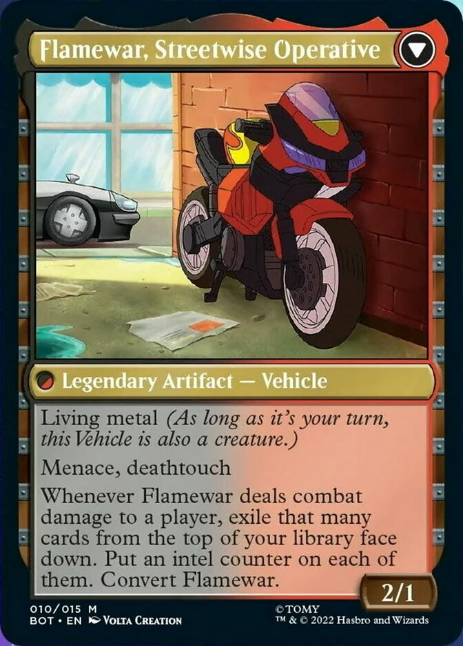 Flamewar, Brash Veteran // Flamewar, Streetwise Operative [Transformers] | Odin's Place