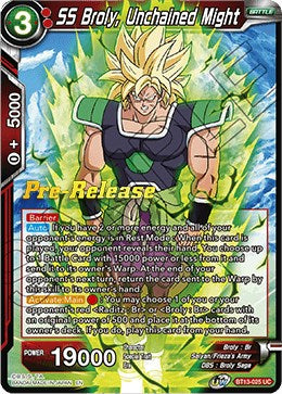 SS Broly, Unchained Might (BT13-025) [Supreme Rivalry Prerelease Promos] | Odin's Place